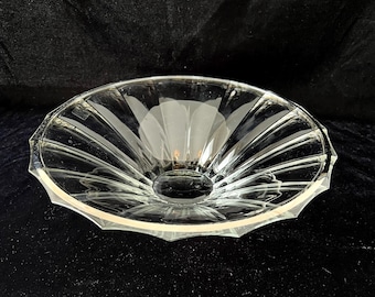 Large Italian Glass Centerpiece Bowl with Silver Border, EGO
