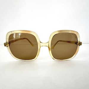 Vintage Oversized 1970's Sunglasses, Translucent, French, Square Shape No. 1022