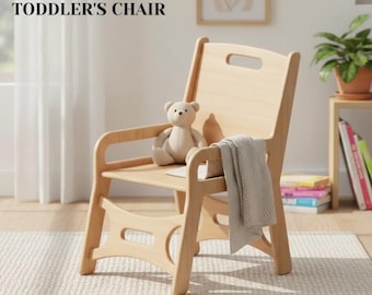 CNC Children's Chair 3D Model | 1-3 year |DIY Birch Plywood Plans (Digital Download)