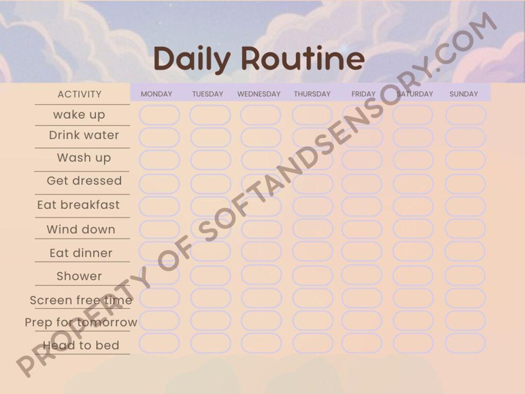 Daily Routine Chart- Daily Flow - Etsy