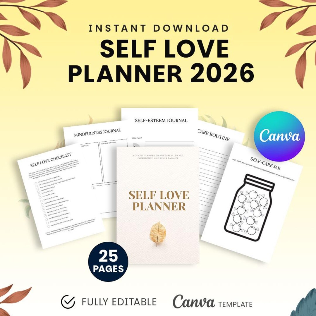 Self Love Planner 2026 Printable | Mental Wellness Journal ...