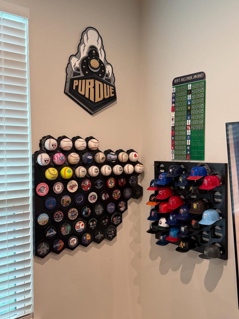 Personalized Baseball Stadium Tracker, 30 Ballpark Visit Display, Custom Baseball Fan Gift image 4