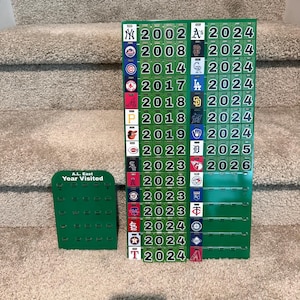 Personalized Baseball Stadium Tracker, 30 Ballpark Visit Display, Custom Baseball Fan Gift image 5