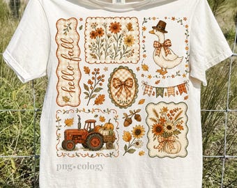 Cottagecore Herbst PNG Trendige Summerween PNG Spooky Vibes Collage Sublimation, Vintage Herbst Blumen Kokette DTF, Trending Boutique Design