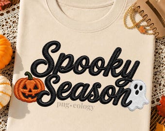 Spooky Season Ghost png, trendy pompoen png, nepborduurwerk herfstsublimatieontwerp, girly Halloween-shirtontwerp, Summerween Boutique png,