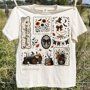 Cottagecore Halloween PNG Trendy Summerween PNG Spooky Vibes Collage Sublimation, Vintage Fall Floral Coquette DTF, Trending Boutique Design