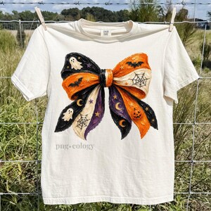 Trendy Halloween Bow Sublimation PNG, Brushstroke Coquette Fall Bow PNG, Spooky Vibes Clipart, Summerween Boutique Shirt Design
