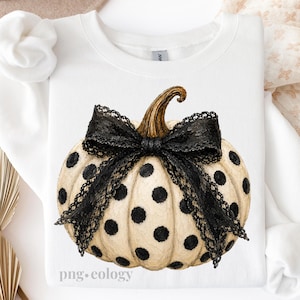 Polka Dot Pumpkin PNG, Preppy Coquette Pumpkin PNG, Brushstroke Halloween Sublimation, Trending Fall Boutique Design, Girly Summerween PNG