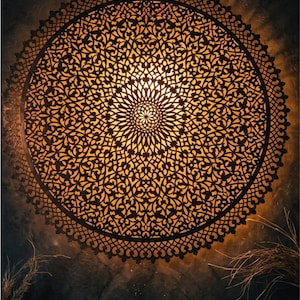 Moroccan Copper Ceiling Light, Handcrafted Flush Mount Lamp, Intricate Filigree Brass Chandelier, Oriental Shadow Lamp, Moroccan Art