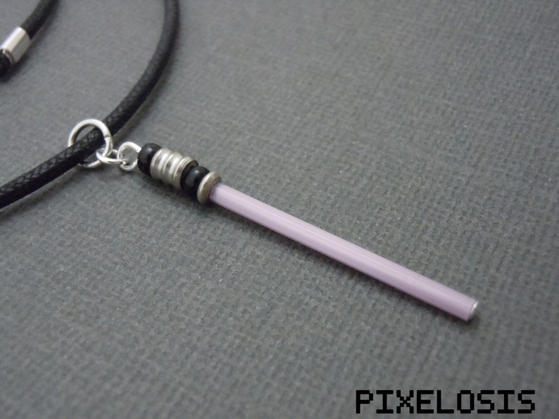 Glowy Light Purple Lightsaber Necklace Star Wars Jewelry Image 0