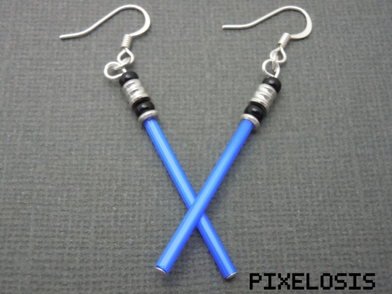 Glowy Blue Lightsaber Earrings Star Wars Jewelry Luke Etsy