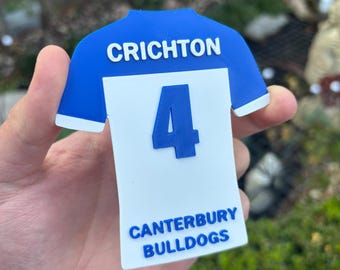 Aimant de rugby personnalisé maillot NRL des Bulldogs de Canterbury