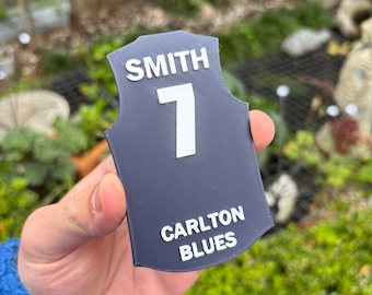 Aimant de football personnalisé Carlton Blues AFL Guernesey