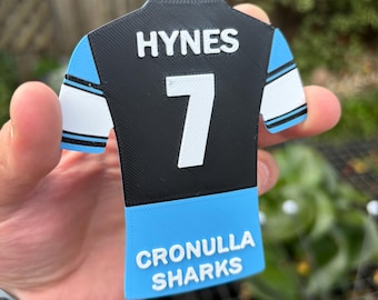 Aimant de rugby maillot de la LNR Cronulla Sharks personnalisé