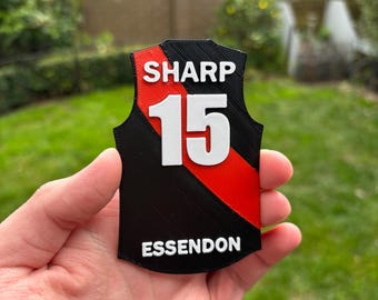 Custom Essendon Bombers AFL Guernsey Footy Magnet