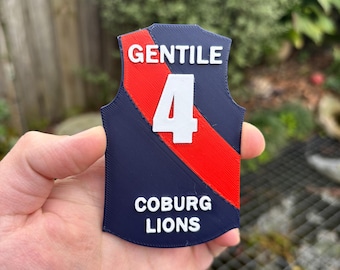 Custom Coburg Lions VFL Guernsey Footy Magnet