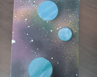 5x7 thin canvas planetary painting