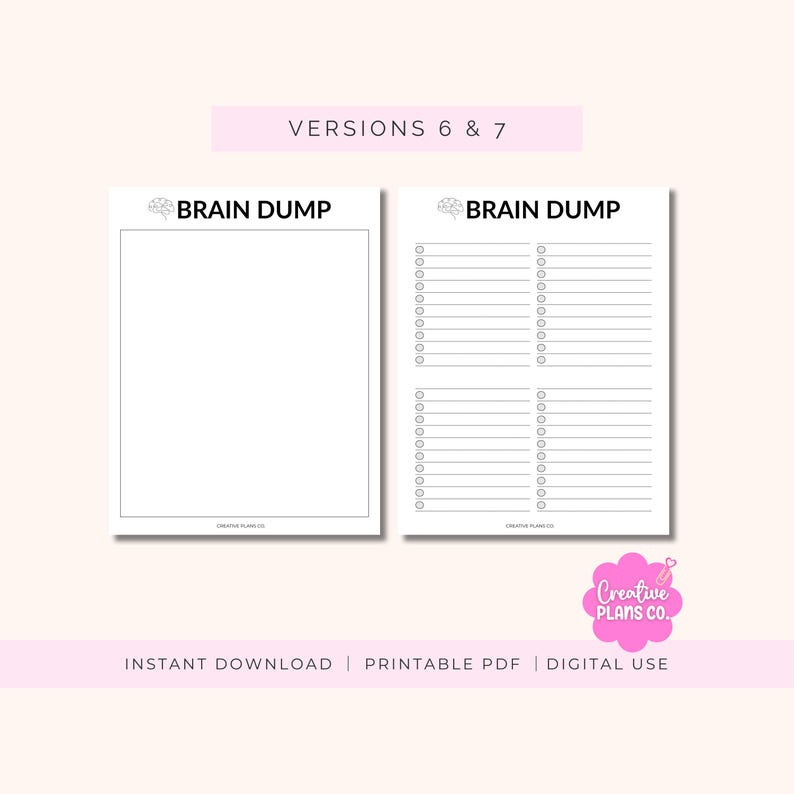 ADHD Brain Dump Printable | Mental Reset Worksheet for Overwhelmed Days ...