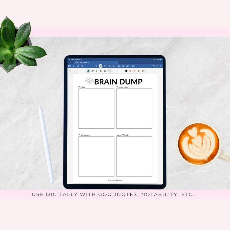 ADHD Brain Dump Printable | Mental Reset Worksheet for Overwhelmed Days ...