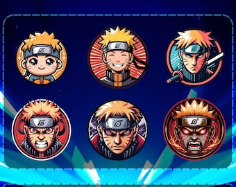 Naruto Anime Manga Twitch Subscriber Badges PNG – Streamer Sub & Bit Icons Pack
