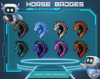 Horse Twitch Badges | Gaming Sub & Bit Icons (Digital Download)
