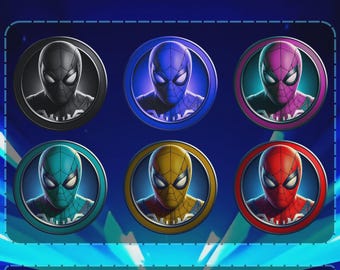 Spider-Man Inspired Twitch Sub Badges – Superhero Emotes Instant Download