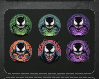Venom Inspired Twitch Badges Pack | Sub, Bit Icons | Streamer Discord PNG (Digital Download)