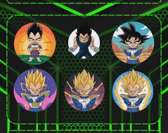Vegeta Inspired Twitch Badges | Hand-Drawn Anime Sub Icons | Digital Download Pack