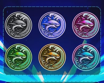 Kawaii Shark Streamer Sub Badges | Marine Animal Icons (Digital Download)