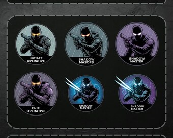 Shadow Ops Twitch Discord Badges | Gaming Streamer Icons (Digital Download)