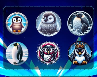 Penguin Twitch Badges PNG | Kawaii Sub, Bit and Follower Icons | Digital Download