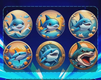 Shark Twitch Badges | Sea Creature Stream Icons (Digital Download)