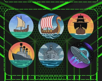 Nautical Ship Badges | Twitch Sub & Bit Icons (Instant Download)