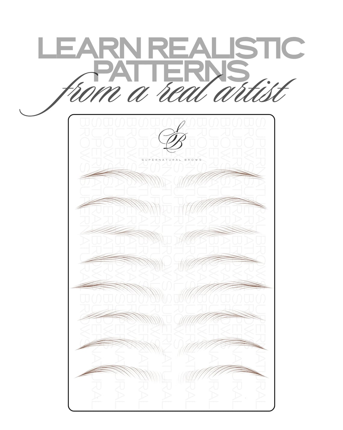 Sewing Pattern Brow Nano Brow Pattern Workshop, PMU Hairstroke Guide, Practice Sheets ...