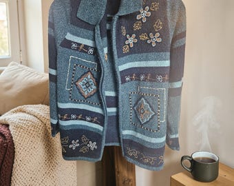 Vintage Women's Embroidered Cardigan
