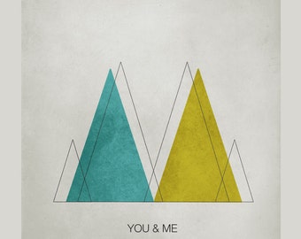 You and Me geometrischen Print. geometrischen print, abstrakte Kunst, geometrische Kunst, abstrakte Plakat, skandinavischen Druck, minimalistischen Kunst, mid-century