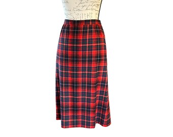 Vintage PENDLETON Skirt Women's Wool Macinnes Tartan Design Size 18 Red Green and Black