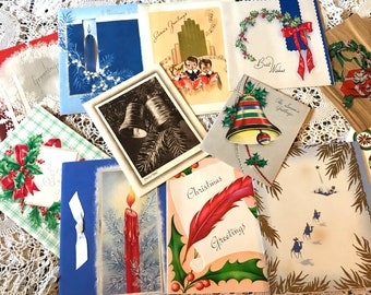 used christmas card etsy