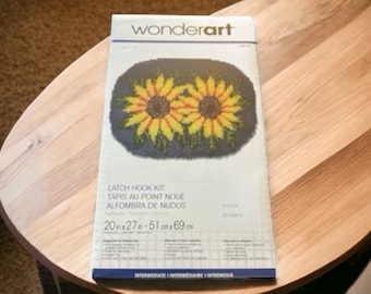 Latch Hook Rug Kit SUNFLOWERS Size 20" x 27" WonderArt New NIB