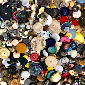 Vintage Button Lot, Random Lot of Buttons, Mixed Bag of Buttons, Miscellaneous Colors, Plastic, Metal, Shell, Perfect for Craft Projects image 4