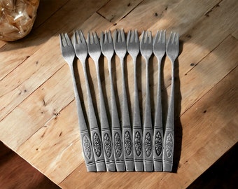 Cocktail/Seafood Forks Distinction Deluxe Stainless by Oneida HH Set of 9