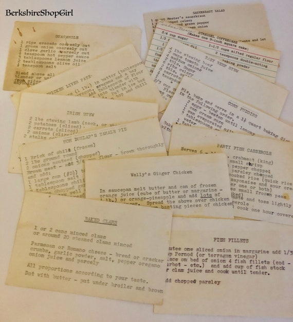 Vintage Recipe Card Collection: Printable Collage Sheets (Digital Download)