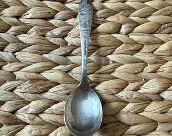 One Vintage Disney MICKEY MOUSE SPOON By Branford Silver Plate 1930s