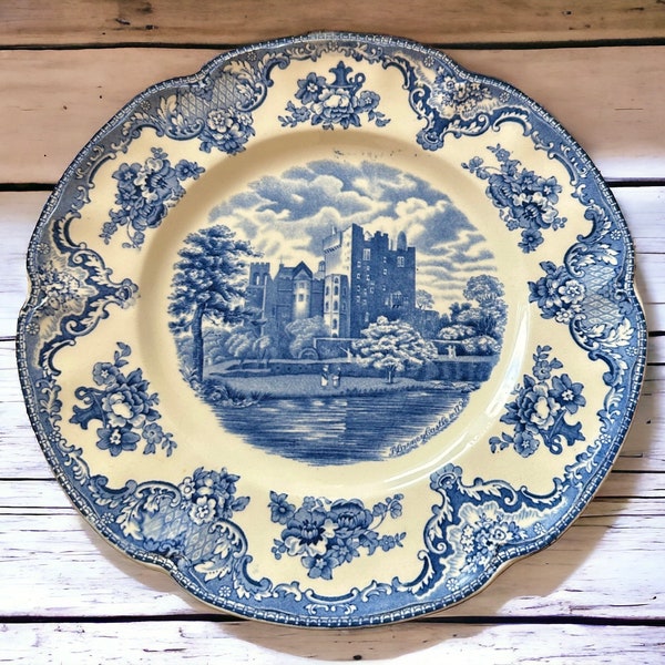 Blarney Castle Old Britain Castles Collection Blue and White Dinner Plate by Johnson Bros England