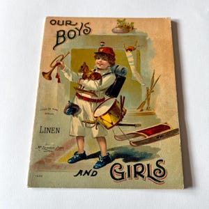 Our Boys and Girls McLoughlin Brothers Linen Antique Children&#39;s Book 1901