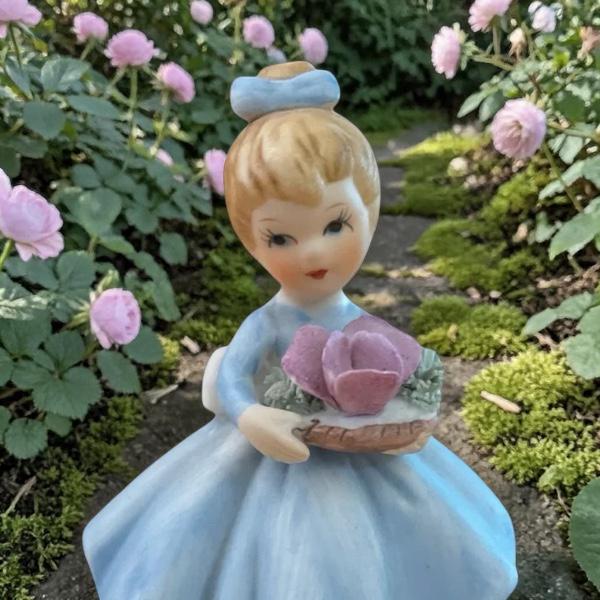 Porcelain Girl Figurine With Blue Dress - Etsy