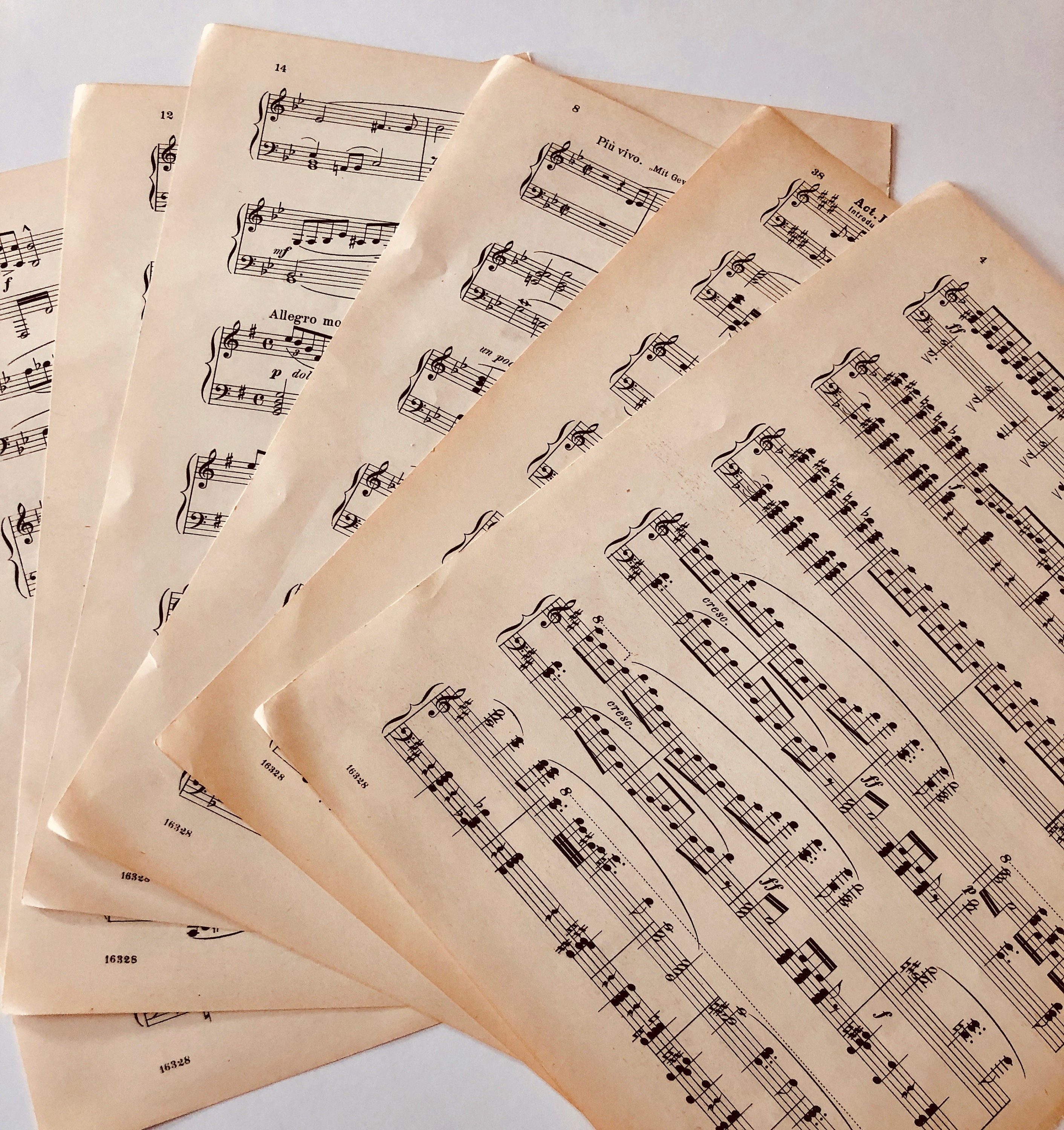 Vintage Sheet Music LOT for Crafts -Twenty Sheets, Confetti, Scrapboo…