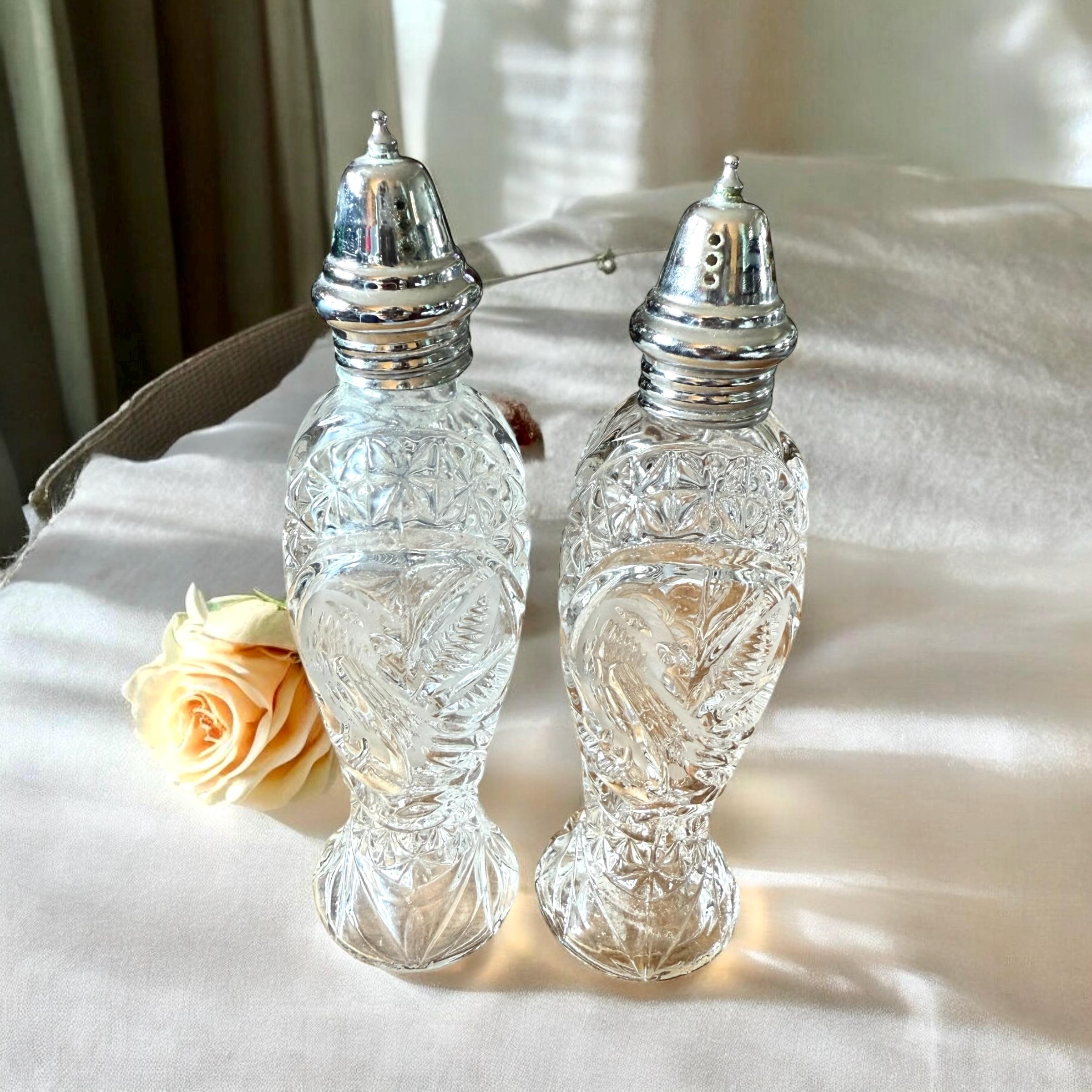 HOFBAUER The Byrds Lead Crystal Salt and Pepper Shaker set 7.5” W.Germany Glass