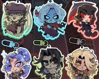 Portachiavi in acrilico Deadlock / Ivy Vindicta Mina Celeste Victor Argento 2,5"