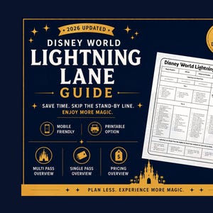 Disney World Lightning Lane Guide 2026 | Multi Pass & Single Pass Cheat Sheet | Ride Tiers, Pricing and Planning PDF